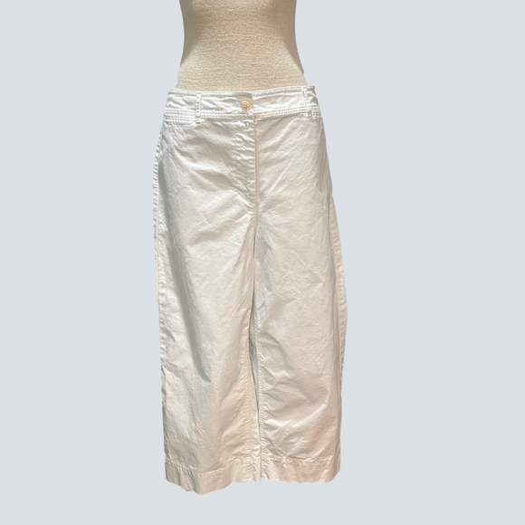 Talbots Pants - Talbots sz 12 white wide leg crop chino
